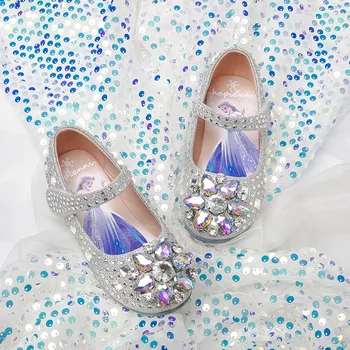 Disney primăvară fete noi paiete stras printesa casual pantofi cu talpă moale pantofi fetita elsa frozen pantofi de cristal