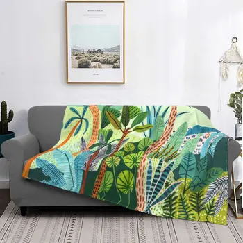 Tropischen Pflanzen Flanell Decke Dschungel Botanischen Druck Decken für Bett Schlafzimmer Leichte Dünne Bettdecke