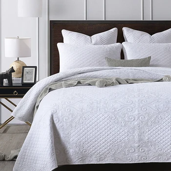 European stil simplu quilt brodate flori de plante cuverturi de pat și cuverturi de pat pat răspândit cuvertură pentru pat