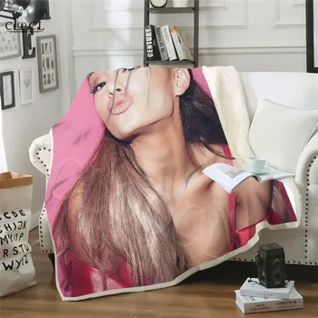 Două strat Pătură Cantareata Ariana Grande Pături Copil Adult Quilt de Imprimare 3D Cat Stea Cald Canapea de Pluș Pătură Pentru Paturi de Trai Acasă