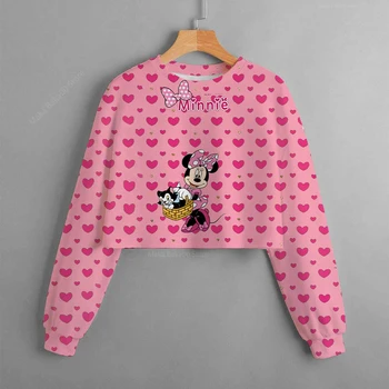2022 Toamna/Iarna Disney Mickey si Minnie Pulover pentru Copii Super-Scurt Crewneck Sweater Fete Topuri Casual Drăguț Brand Copi