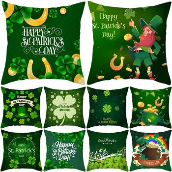 St. Patrick ' s Day Pernă Acoperă Poliester Peachskin Tipărite Capac Pernă Irlandez Perna de pe Canapea Pentru Decor Acasă