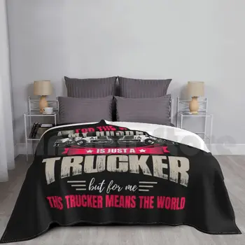 Amuzant Șofer De Camion Soțul Logistica Autostrada Cadou Patura Foarte Moale Lumină Caldă, Subțire Camion Trucker Job Autobahn