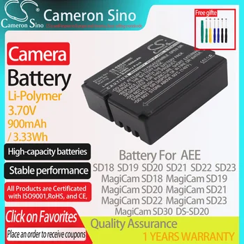 CameronSino Baterie pentru AEE SD18 SD19 SD20 SD21 SD22 SD23 SD30 MagiCam SD18 SD19 SD20 SD21 se potrivește Rollei DS-SD20 aparat de fotografiat baterie