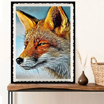 DIY 5D Diamant Pictura Fox Seria Kit Minunat Plin de Foraj Pătrat Broderie Arta Mozaic Imagine De Pietre Decor Acasă Cadouri
