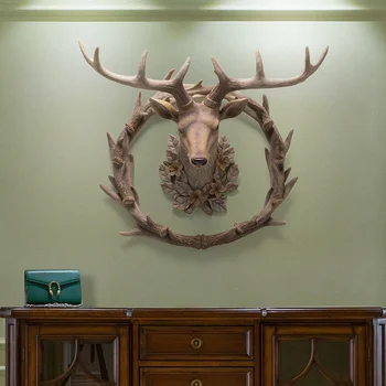 American rural pastoral acasă decorare accesorii Eco-friendly rășină pridvor agățat de perete de trei-dimensional cap de elan pandantiv