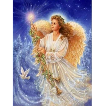 5d Diy Diamant Pictura cruciulițe Religie Diamant Broderie Înger Fată Imagine Peisaj Autocolant Perete Plin de Diamante Mozaic