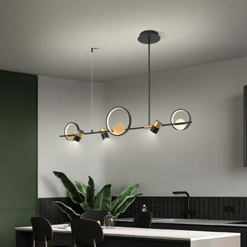 LED-uri moderne Candelabru Camera de zi Sala de Mese Salon de Agățat Lampă Plafon Negru Candelabru Nou Acasă Iluminat Interior Decor Lampa