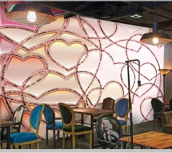 Papel de parede de Dragoste în formă de inimă modern, creativ tapet 3d,camera de zi dormitorul fetelor gazete de perete decor acasă cafe-bar murală