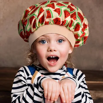 Kawaii Copii Flori Bonete Tipărite De Dormit Capace Pentru Copilul Din Satin Capace Copii Elastic Rotund Pălărie Drăguț De Îngrijire A Părului Capota