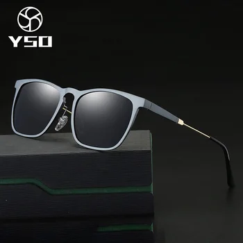 YSO Bărbați ochelari de Soare Polarizat UV400 de Aluminiu și Magneziu Cadru TAC Lentile de Ochelari de Soare Ochelarii de Condus Pătrat Accesoriu Pentru Bărbați 8635