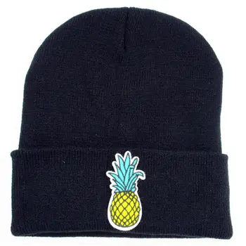 Ananas Fructe Broderie Îngroșa Tricot Pălărie de Iarnă Pălărie Cald Chelioși Capac Beanie Hat pentru Barbati si Femei 147