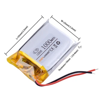 3pcs/Lot 3.7 V 1000mAh 102535 baterie Reîncărcabilă li-Polimer Baterie Li-ion Pentru GPS, PSP, MP3 Boxe DIY PAD LED-uri de Putere Bluetooth Pen