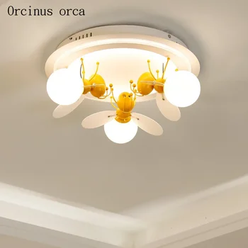 Desene animate creativitatea mici de albine lampă de tavan camera copil, Băiat, Fată Dormitor modern, simplu de CONDUS de protecție a ochilor lampă de plafon