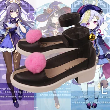 Genshin Impact Pentru Pantofi Din Piele Pu Confortabil 35-46 Metri Extrem De Restaurat Qiqi Joc Cosplay Tema Anime Joc De Rol