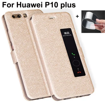 De lux Fața Ferestrei din Piele Filp Caz Pentru Huawei P10 plus 5.5