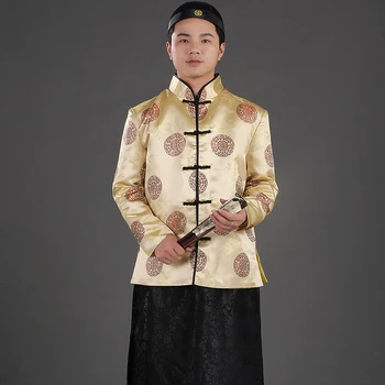 Chineză Tradițională capitalist haină haină lungă crescut tang costum tradițional rochie de oameni vetements traditionnels chinois