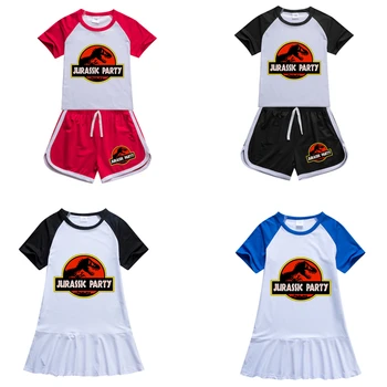 Copii 2-16Y New Boys T-shirt Jurassic Park Desene animate Pulovere Fete de Moda de Sport Tenis Rochie Copii Hanorac+Pantaloni Costum