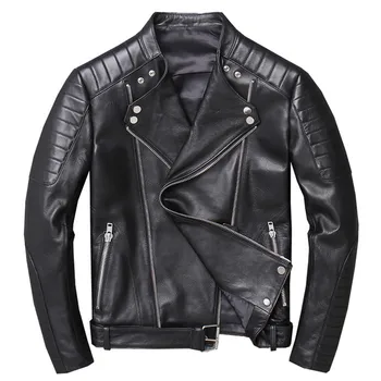 Jacheta din Piele Bărbați Adevărați piele de Oaie Motocicleta Motociclist Geaca de Piele Casual Slim de sex Masculin Îmbrăcăminte de Iarnă jaqueta de couro
