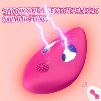 Strap-on Vibrator de Control de la Distanță Stimulator Clitoris Jucarii Sexuale Șoc Electric Chilotei Vibrator pentru femei