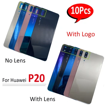 10buc, o Nouă Baterie Capac Spate Usa Spate Locuințe Caz de Înlocuire Panou Cu Adeziv Pentru Huawei P20 Cu Cadru de Fotografiat Lentilă de Sticlă
