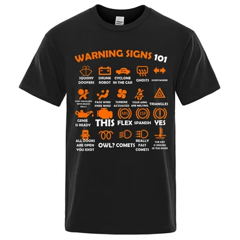 Semne de avertizare 101 Amuzante Imprimate T-Shirt pentru Bărbați șofer începător Topuri de Bumbac Respirabil Scurt cu Maneci Supradimensionate Vrac Tee Haine de Om