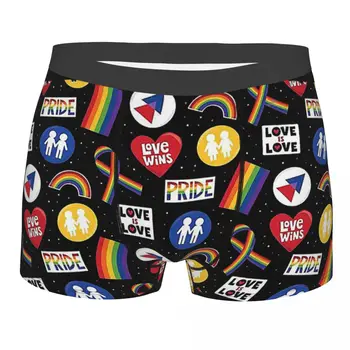 Mândria Allyship LGBT Dragostea Rainbow Suport Chiloți de Bumbac Chilotei Lenjerie de sex Masculin Ventila pantaloni Scurți Boxeri