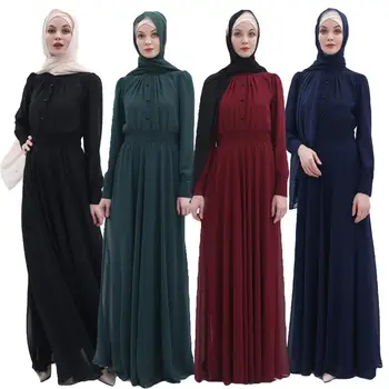 Femeile Musulmane Rochie Abaya Lungă Șifon Maxi Rochie De Petrecere Ramadan Jilbab-Ul Dubai Caftan Turc Halat Arabe Caftan Tricou Rochii Islamic