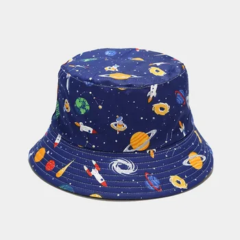 Bumbac Starry Sky Print Găleată Pălărie Pescar Pălăria în aer liber, de Călătorie Pălărie de Soare Capac Pălării pentru Bărbați și Femei 346