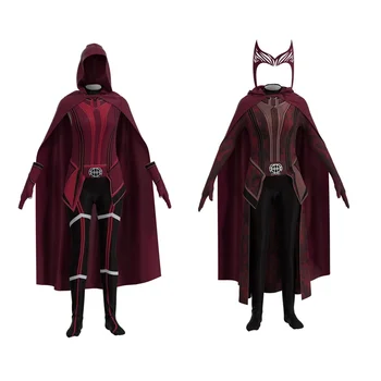 Marvel Anime Viziune Scarlet Witch Cosplay Costum pentru Femei Costum de Carnaval Masca Personalizate Costum de Halloween de Înaltă Calitate