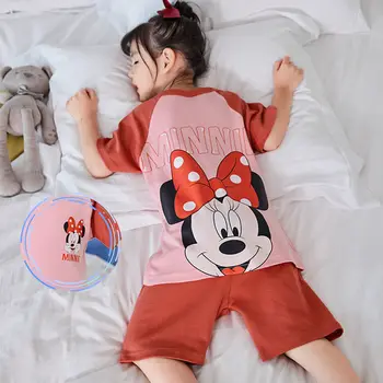 Disney Mickey Minnie Printesa de imprimare Copil pijamale de vara baieti fete cu mânecă scurtă serviciu acasă costum cu mânecă scurtă, pantaloni scurți, pijamale