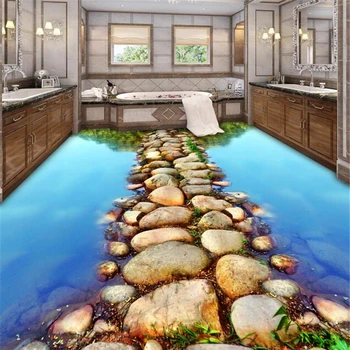 BEIBEHANG tapet 3d piatră de Râu dale pasarelă baie etaj 3D pictura modernă personalizate familia auto-adeziv 3d parchet