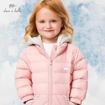 DB15623 dave bella iarna pentru copii unisex moda mozaic cu gluga jos haina copii de 90% alb rață jos căptușit jacheta copii