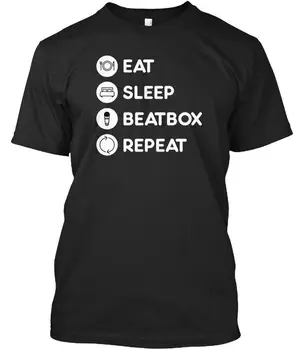 Amuzant O Gât T Cămașă Beatboxing Mănânce, să Doarmă, Beatbox, Repet Standard Unisex T-Shirt (S-5Xl) Vara Tricou