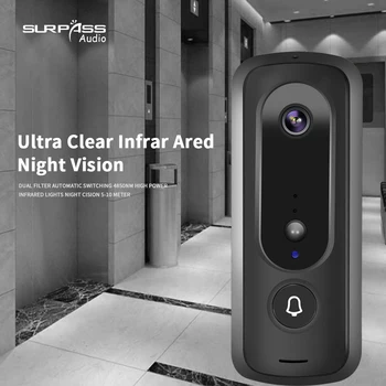Smart Tuya Video Soneria WiFi Vizuale soneria Interfonului 1080P Camara Vedere Viziune de Noapte Audio Electronice Portarul de Securitate Acasă