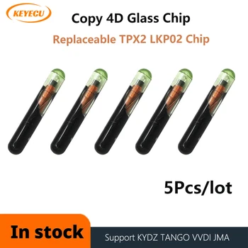 KEYECU 5PCS/LOT Copia 4D Chip de Sticlă Înlocuibile TPX2 LKP02 Cip Cheie Auto cu Cip Pot Sprijini KYDZ TANGO VVDI JMA Mașină（Reutilizabile）