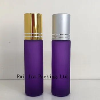 5pcs *10ml Mat Violet Șirag de mărgele de Oțel Ball Plug pentru 10ML violet de Sticlă de Parfum Roll pe Sticla