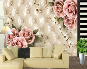 Beibehang gazete de perete home decor Elegant Saci de Trandafir 3D Camera de zi camera TV Pereti tapet pentru pereți 3 d papel de parede