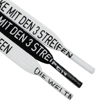 7MM Cuvinte germane Text Ecran de Mătase Imprimare Simplu Șireturile 60-180 cm Alb Negru Trage Șireturile Bărbați Femei Adidas Cizme de Panza