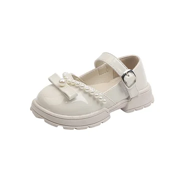 Fete Pantofi de Piele de 2022 de Vară New Pearl Copii Printesa Pantofi cu Talpă Moale Înapoi La Școală Pantofi Chic Lady Pantofi pentru Nunta
