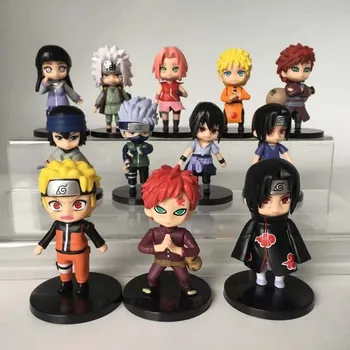 6-12buc/set Anime Naruto Hinata Sasuke Itachi, Kakashi Gaara Jiraiya Sakura Versiune Q PVC Cifre Păpuși Jucării Copil Cadou