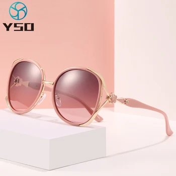 YSO Floare de Design pentru Femei ochelari de Soare Roz, Cadru Metalic Supradimensionat Lentile Polarizate Protecție UV400 2020 Doamna de Moda de Conducere Ochelari