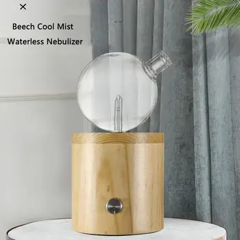 Waterless Ulei Difuzor Lemn de Fag Aroma Inhalator pentru Uleiuri Esentiale cu Lumina LED-uri Colorate pentru Camera de Dormitor