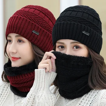 Noi Balaclava Femei Tricotate Pălărie Eșarfă Capace Gât mai Cald Pălării de Iarnă pentru Bărbați, Femei Chelioși Căciuli de Lână Cald Capac