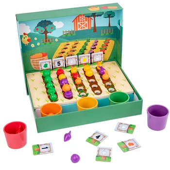 Montessori Copilul Jucărie Fructe Legume Plantație de Lemn, Materiale Plastice, Jucării pentru Copii Digitale de Culoare si Forme de Clasificare