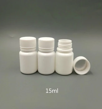 Transport gratuit 100buc 15ml 15g 15cc HDPE plastic alb pastila sticle mici de plastic medicina pastila sticle cu capac si sigiliu