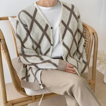 Carouri Kintted Cardigan Pulover Barbati coreeană de Moda Harajuku Toamna Pulovere Îmbrăcăminte Casual Pierde V-gât Câteva Tricotaje Topuri