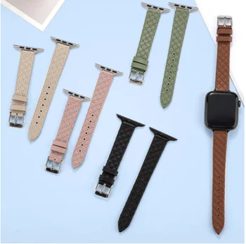 Curea din piele pentru Apple Watch Band 7 Bandă pentru apple samrt watch 38mm Bratara din Piele pentru iwatch seria 7 se 6 5 4 3 42mm 40mm
