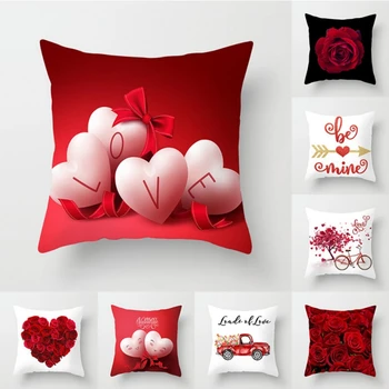 Ziua îndrăgostiților Pernă Caz Decoratiuni Valentine Pernele de Acoperire Roșu Inima de Dragoste a Crescut fata de Perna Decor Pentru Canapea extensibilă