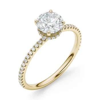 Moda Imitație de Diamant verigheta Aur 14K Placat cu Argint CZ Inele Bijuterii Pentru Femei 2022 Trendy